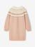 Robe jacquard en tricot fille rose poudré+vert de gris - vertbaudet enfant 