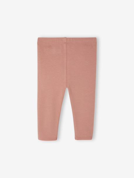 Lot 3 leggings unis bébé vieux rose - vertbaudet enfant 