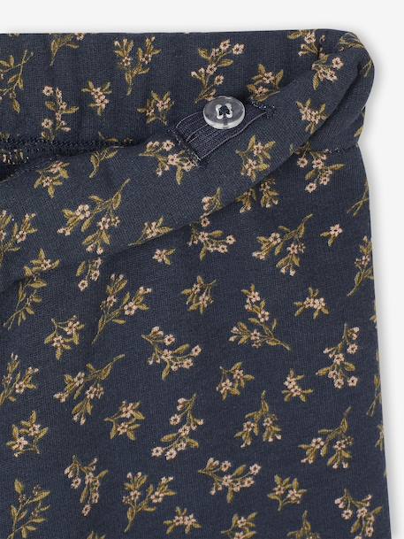 Legging fille large polaire marine+marron imprimé - vertbaudet enfant 