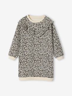 Meisje-Jurk-Jurk van sweaterstof met ruches voor meisjes