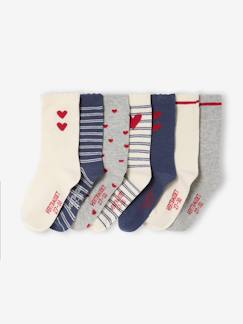 -Lot de 7 paires de chaussettes coeurs fille