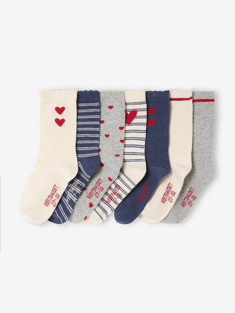 Fille-Lot de 7 paires de chaussettes « c½urs » fille