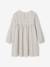 Robe en gaze de coton avec noeuds fantaisie fille écru+olive - vertbaudet enfant 