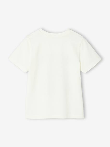 T-shirt garçon imprimé devant écru+olive - vertbaudet enfant 
