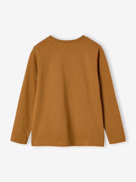 Basics T-shirt met lange mouwen voor jongens met een speels of grafisch motief dennen+ecru+gemêleerd wit+middenblauw+mosterdgeel+nachtblauw - vertbaudet enfant 