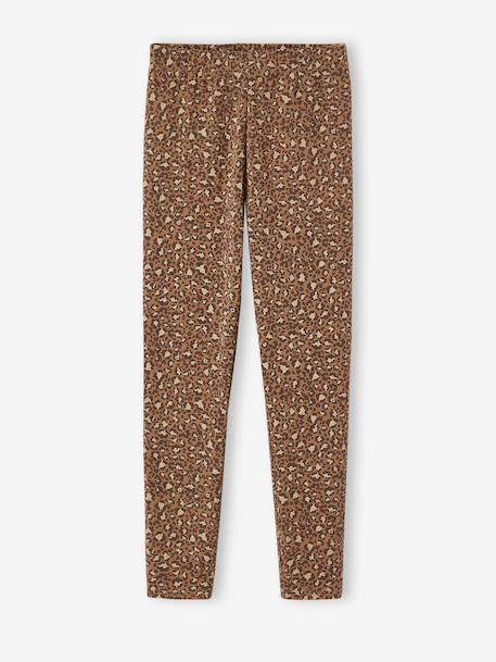 Lot de 2 leggings fille Basics anthracite+beige+bleu nuit+marron imprimé - vertbaudet enfant 