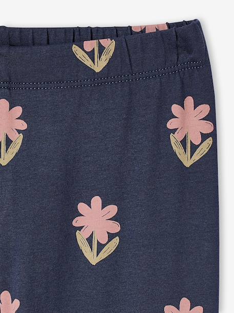 Lot de 2 leggings fille Basics anthracite+beige+bleu nuit+marron imprimé - vertbaudet enfant 