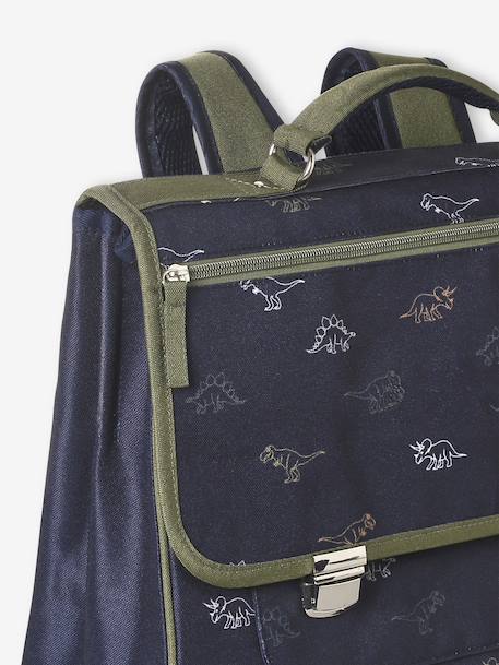 Personaliseerbare schooltas + etui dinosaurussen jongen indigoblauw - vertbaudet enfant 