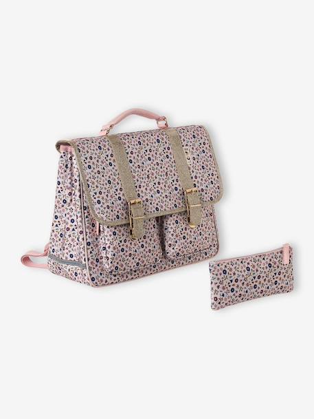 Cartable fille personnalisable + trousse à fleurs Lilibeth rose - vertbaudet enfant 