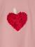 T-shirt fille animation coeur fille manches longues blush+écru - vertbaudet enfant 
