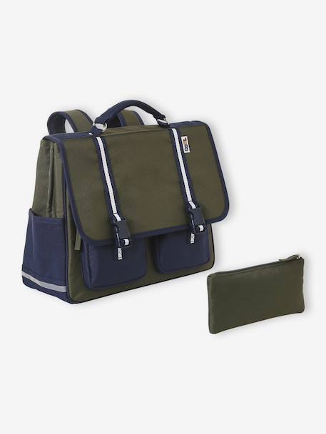 Cartable garçon + trousse Cool school bleu+kaki - vertbaudet enfant 