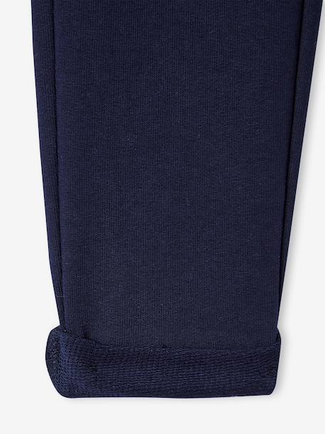 Pantalon garçon jogger en molleton encre+noir imprimé - vertbaudet enfant 