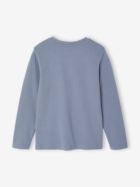 Basics T-shirt met lange mouwen voor jongens met een speels of grafisch motief dennen+ecru+gemêleerd wit+middenblauw+mosterdgeel+nachtblauw - vertbaudet enfant 
