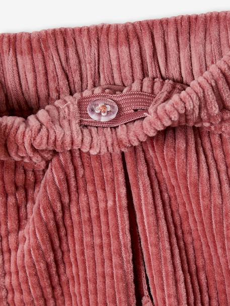 Pantalon fille velours forme loose bordeaux+chocolat+vieux rose - vertbaudet enfant 