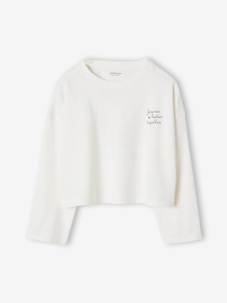 Fille-T-shirt, sous-pull-Tee-shirt crop top fille manches longues