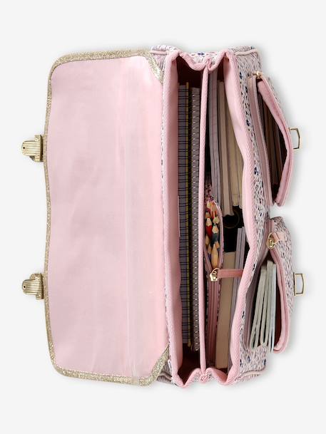 Cartable fille personnalisable + trousse à fleurs Lilibeth rose - vertbaudet enfant 