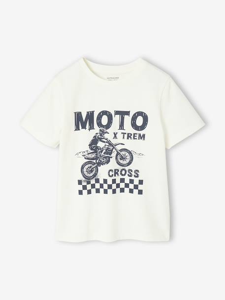 T-shirt garçon imprimé devant écru+olive - vertbaudet enfant 