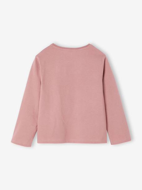 T-shirt fille animation coeur fille manches longues blush+écru - vertbaudet enfant 