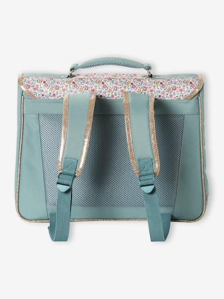 Personaliseerbare schooltas BERGAMOTTE + etui met bloemenprint voor meisjes saliegroen - vertbaudet enfant 