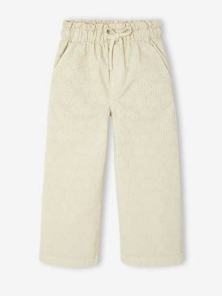Pantalon fille large plumetis écru - vertbaudet enfant 