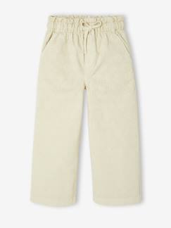 Meisje-Broek-Wijde broek met plumetis 