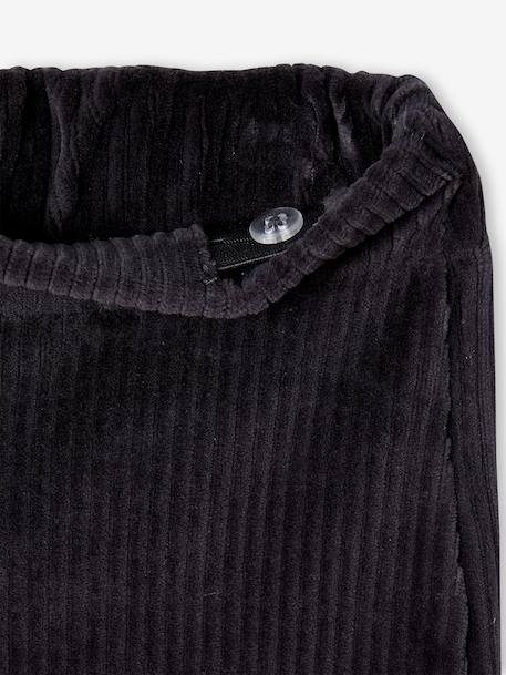 Wijde, fluwelen broek voor meisjes antraciet+bruin+pruim - vertbaudet enfant 