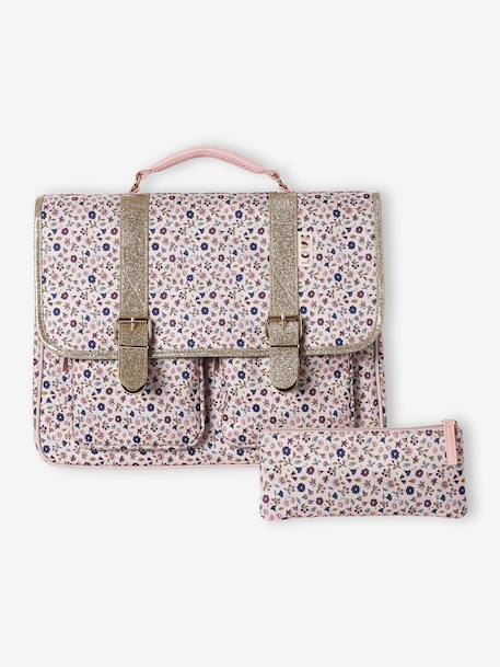 Fille-Accessoires-Cartable fille personnalisable + trousse à fleurs Lilibeth