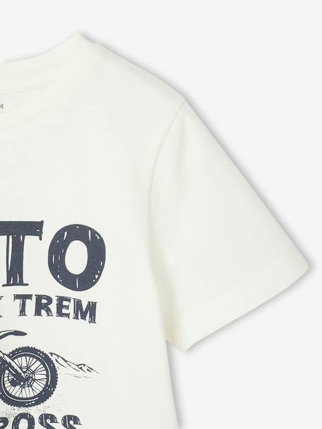 T-shirt garçon imprimé devant écru+olive - vertbaudet enfant 