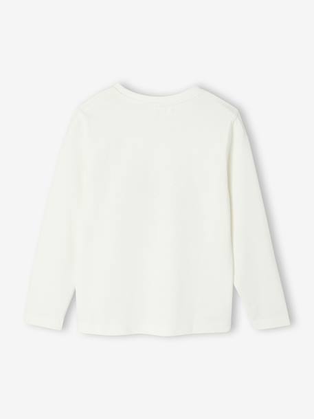 Basics T-shirt met lange mouwen voor jongens met een speels of grafisch motief dennen+ecru+gemêleerd wit+middenblauw+mosterdgeel+nachtblauw - vertbaudet enfant 