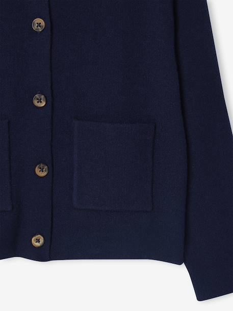 Gilet fille col fantaisie marine - vertbaudet enfant 