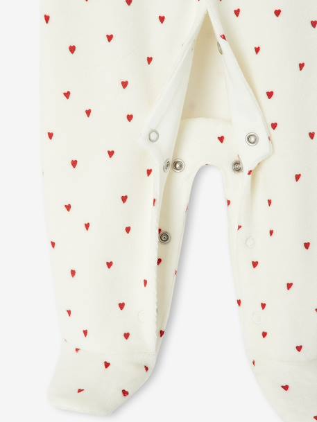 Lot de 3 pyjamas bébé fille 'coeurs' en velours bleu nuit - vertbaudet enfant 