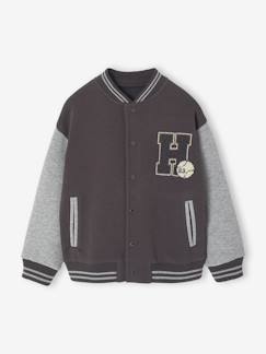 Jongens-Trui, vest, sweater-Teddy-sweatshirt in fleece voor jongens met lusbadge.