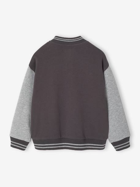 Sweat garçon molleton style teddy badge en bouclettes. anthracite+marine+vert sapin - vertbaudet enfant 