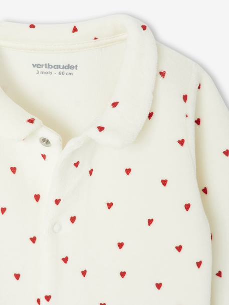 Lot de 3 pyjamas bébé fille 'coeurs' en velours bleu nuit - vertbaudet enfant 