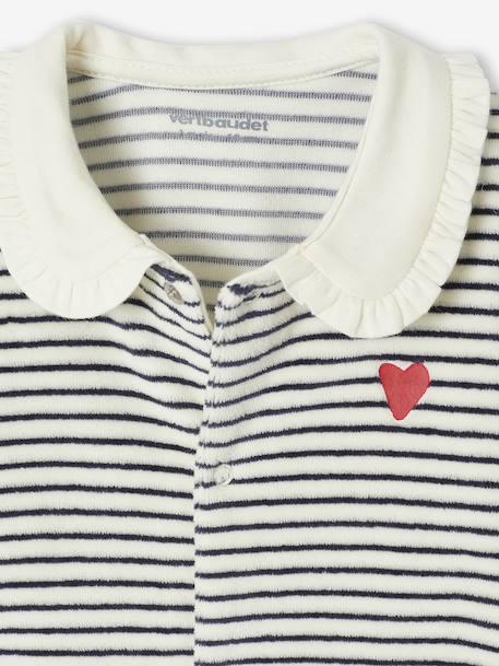 Set van 3 babyslaappakje voor pasgeborenen 'coeurs' in fluweel / velours nachtblauw - vertbaudet enfant 