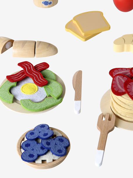 Grand set du petit-déjeuner en feutrine et bois FSC® bois - vertbaudet enfant 