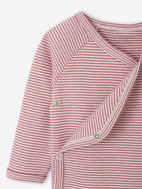 Lot de 3 bodies rayés ouverture naissance rose - vertbaudet enfant 