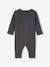 Geribde babypyjama met lange mouwen antraciet+gechineerd beige+gemêleerd grijs - vertbaudet enfant 
