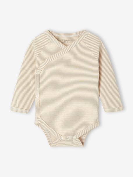 Lot de 3 bodies rayés ouverture naissance rose - vertbaudet enfant 