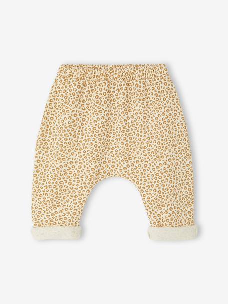 Pantalon naissance molleton imprimé Beige chiné AOP baleine+BEIGE FONCE IMPRIME+camel+rose - vertbaudet enfant 