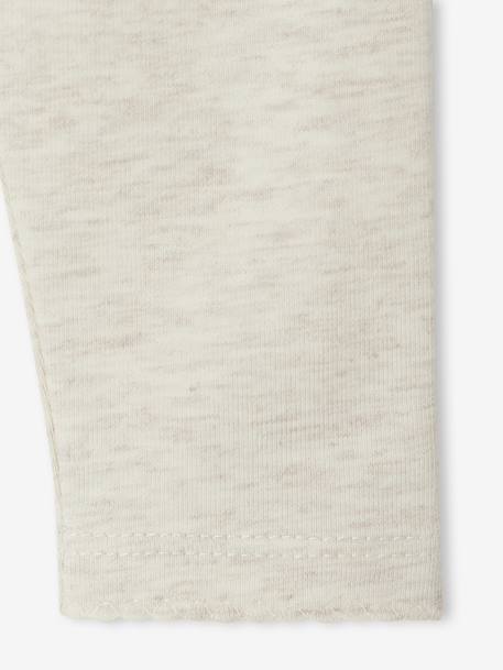 Set van 2 leggings Basics: 1 effen + 1 bedrukt ecru - vertbaudet enfant 