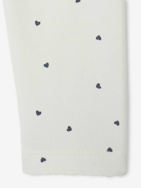 Set van 2 leggings Basics: 1 effen + 1 bedrukt ecru - vertbaudet enfant 