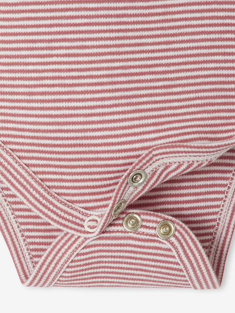 Lot de 3 bodies rayés ouverture naissance rose - vertbaudet enfant 