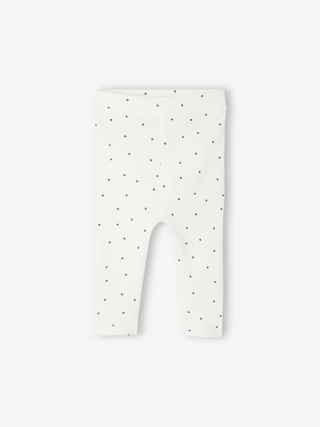 Set van 2 leggings Basics: 1 effen + 1 bedrukt ecru - vertbaudet enfant 