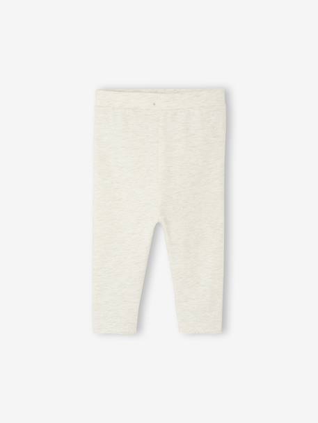Set van 2 leggings Basics: 1 effen + 1 bedrukt ecru - vertbaudet enfant 