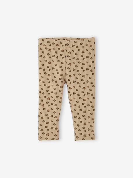 Bedrukte babylegging in ribgebreide stof antraciet+taupe - vertbaudet enfant 
