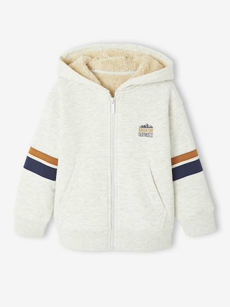Garçon-Sweat garçon zippé à capuche doublé sherpa