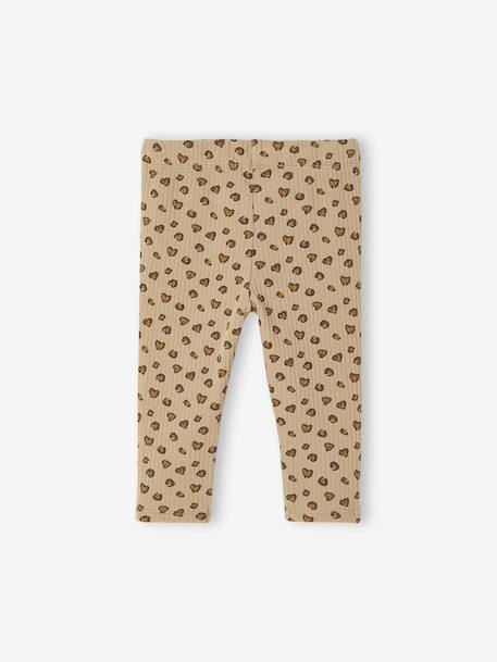 Bedrukte babylegging in ribgebreide stof antraciet+taupe - vertbaudet enfant 