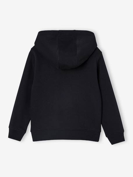 Sweat garçon zippé à capuche sport anthracite+BLEU FONCE UNI AVEC DECOR+vert sapin - vertbaudet enfant 