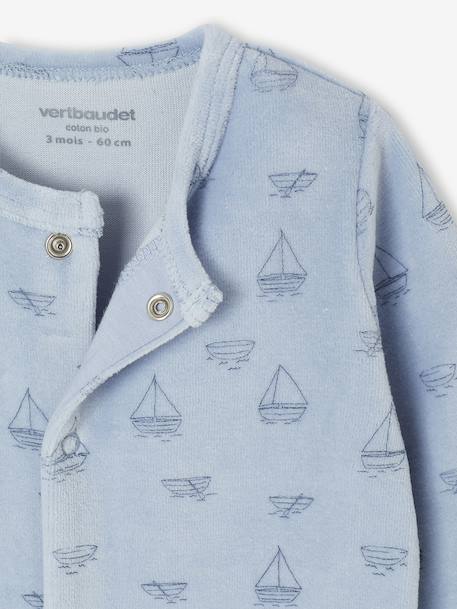 Lot de 3 pyjamas bébé garçon en velours bleu nuit - vertbaudet enfant 